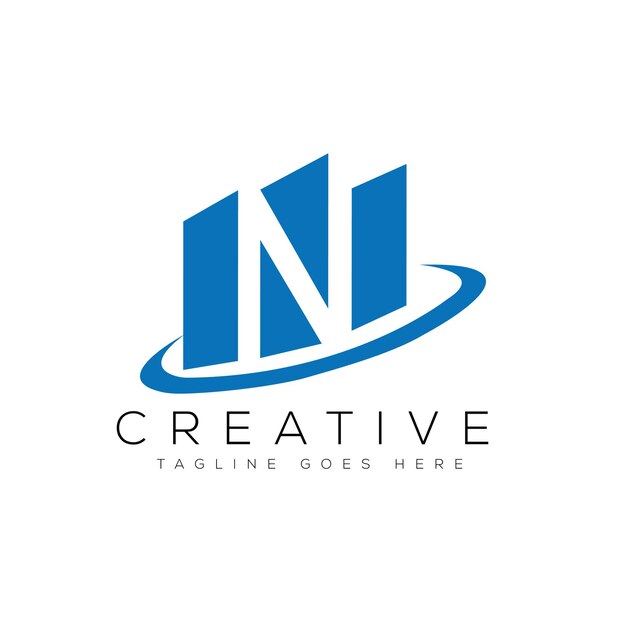 Ilustración vectorial de la plantilla de diseño del logotipo de la letra N