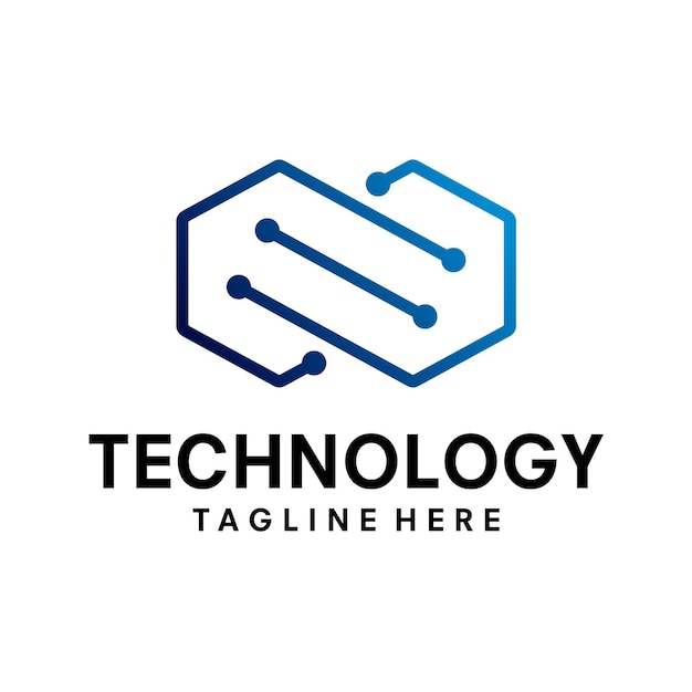 Ilustración vectorial de la plantilla de diseño del logotipo de la tecnología de red
