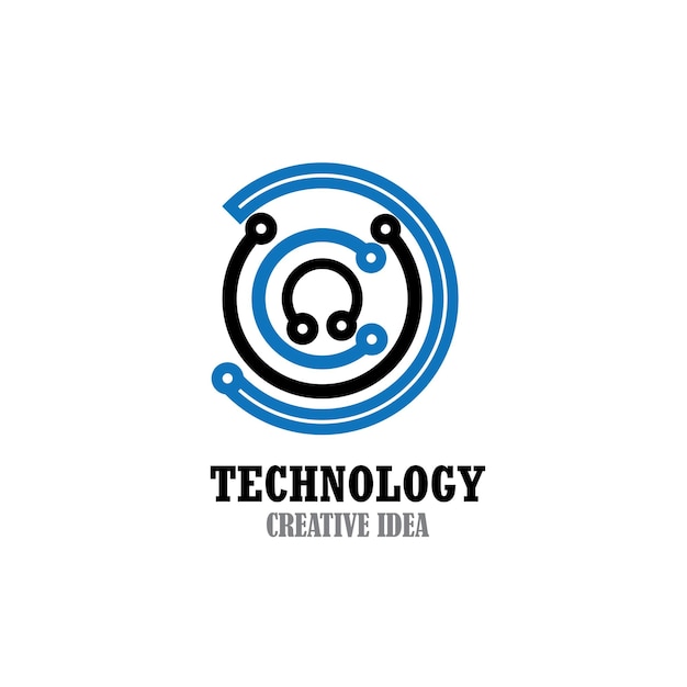 Ilustración vectorial de la plantilla de diseño del logotipo tecnológico