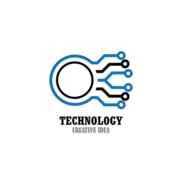 Ilustración vectorial de la plantilla de diseño del logotipo tecnológico