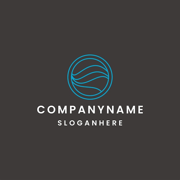Ilustración vectorial de la plantilla de diseño del logotipo de Waves en fondo negro