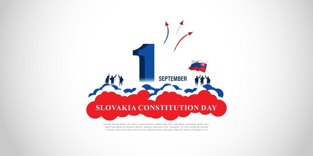 Ilustración vectorial de la plantilla de feed de historias de redes sociales del Día de la Constitución de Eslovaquia