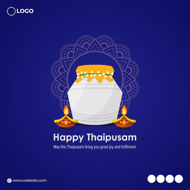 Ilustración vectorial de la plantilla de feed de las redes sociales de Happy Thaipusam
