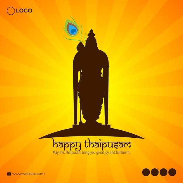 Vector ilustración vectorial de la plantilla de feed de las redes sociales de happy thaipusam