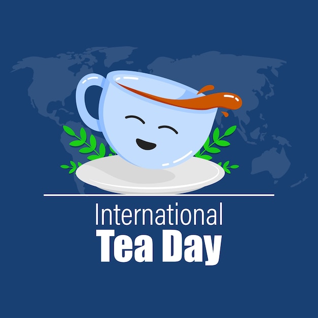 Ilustración vectorial de la plantilla de fuentes de medios sociales del Día Internacional del Té