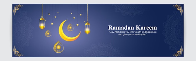 Vector ilustración vectorial de la plantilla de fuentes de redes sociales de ramadán