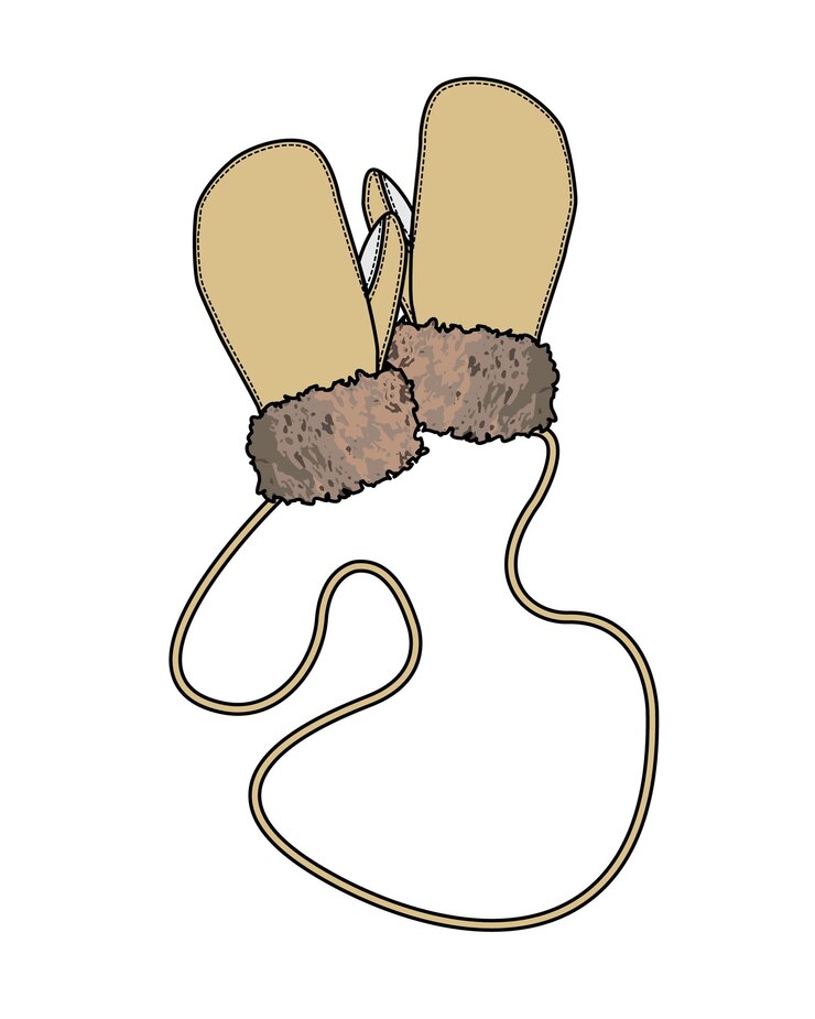 Vector ilustración vectorial de plantilla de guantes de invierno para niños