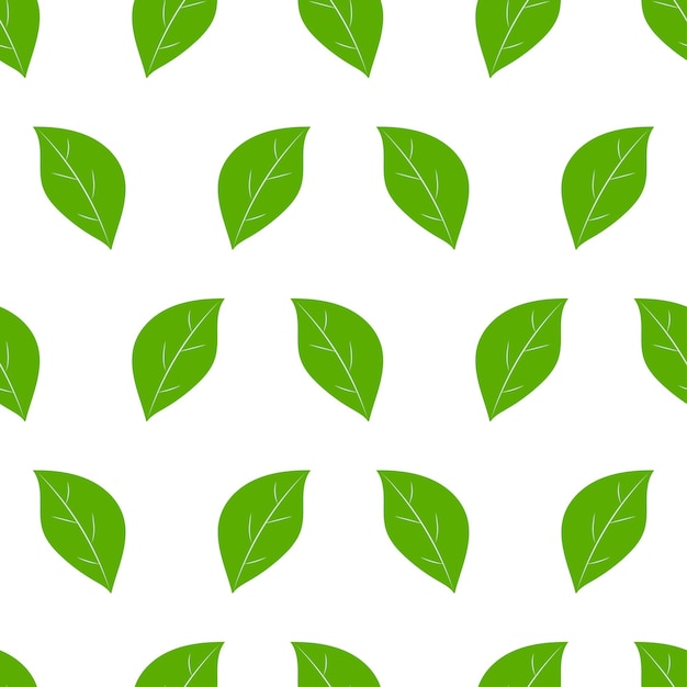 Ilustración vectorial de plantilla de hojas verdes sin costuras