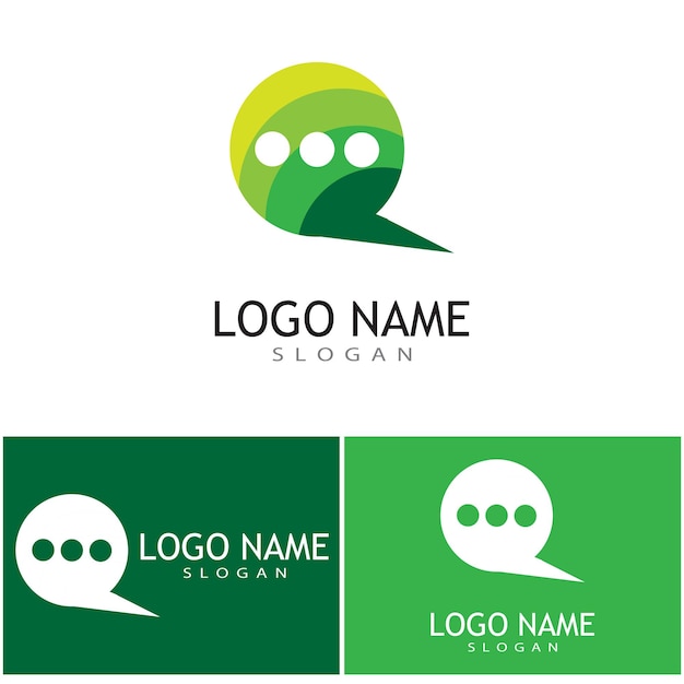 Ilustración vectorial de la plantilla del logotipo de la burbuja de habla
