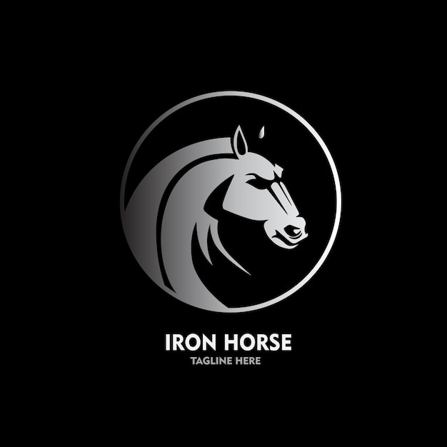 Ilustración vectorial de la plantilla del logotipo del caballo