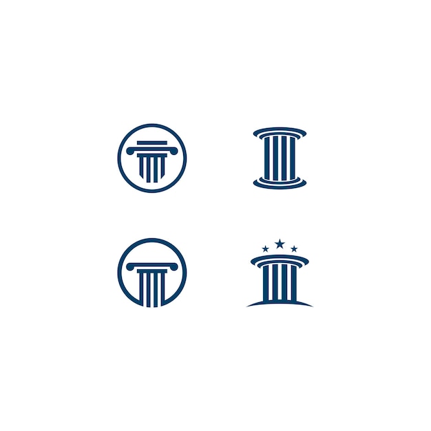 Ilustración vectorial de la plantilla del logotipo de la columna del pilar