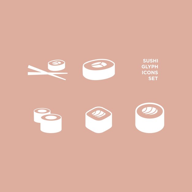 Ilustración vectorial de la plantilla del logotipo del conjunto de iconos de sushi