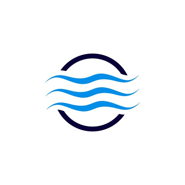 Ilustración vectorial de la plantilla del logotipo de onda