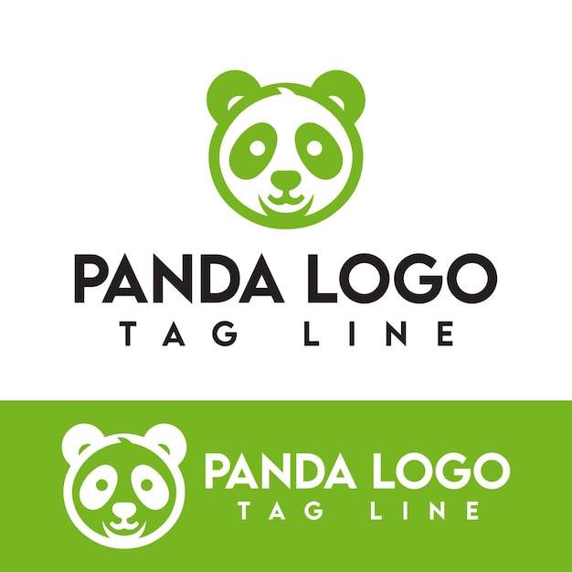 Ilustración vectorial de la plantilla del logotipo del panda minimalista moderno