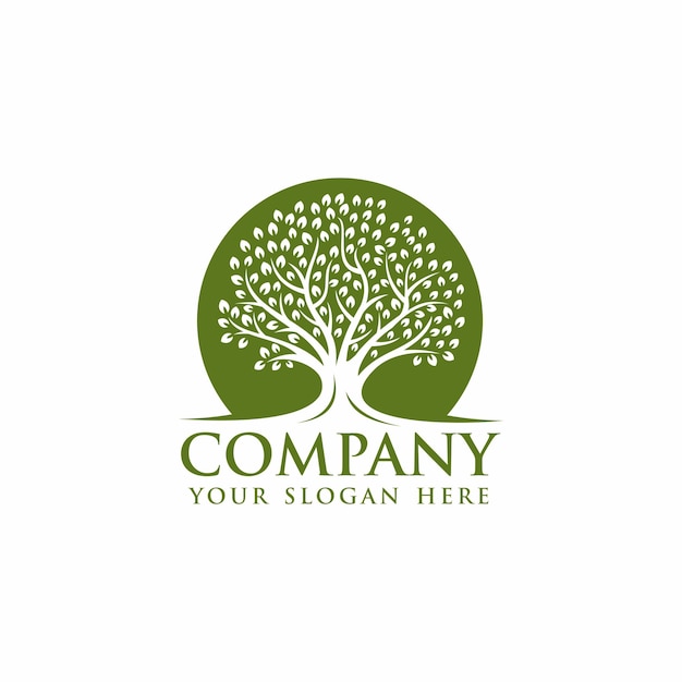 Ilustración vectorial de la plantilla del logotipo del roble