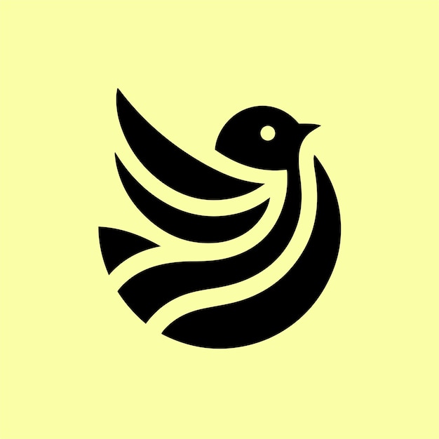 Ilustración vectorial de la plantilla del logotipo de la silueta de pájaro minimalista