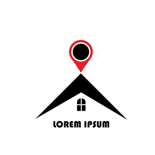 Ilustración vectorial de la plantilla del logotipo de la ubicación de la casa