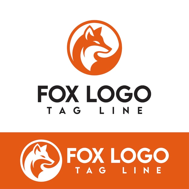 Ilustración vectorial de la plantilla del logotipo del zorro minimalista
