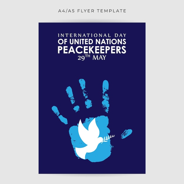 Ilustración vectorial de la plantilla de maqueta de alimentación de historias de redes sociales del Día de las Fuerzas de Paz de las Naciones Unidas