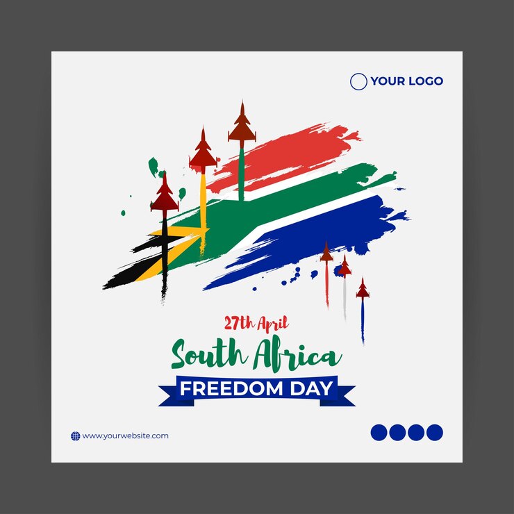 Vector ilustración vectorial de la plantilla de maqueta de alimentación de historias de redes sociales del día de la libertad de sudáfrica feliz