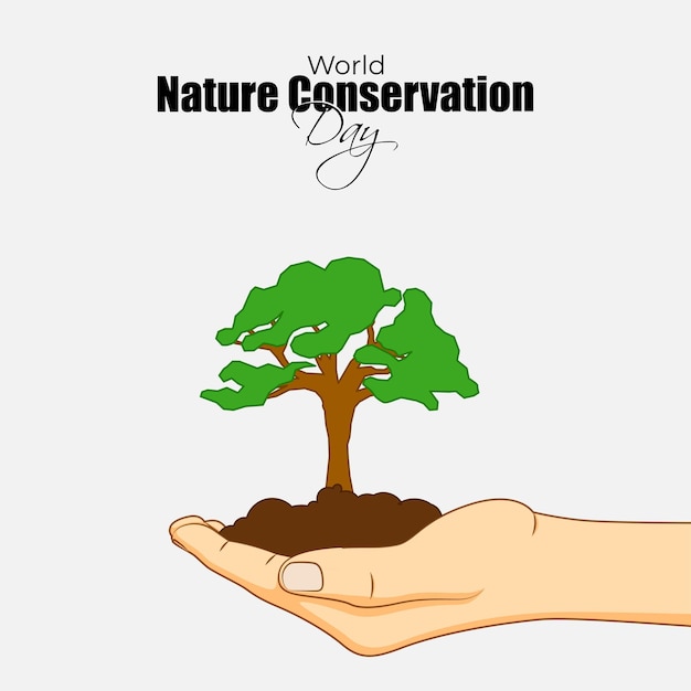 Vector ilustración vectorial de la plantilla de maqueta de alimentación de historias de redes sociales del día mundial de la conservación de la naturaleza