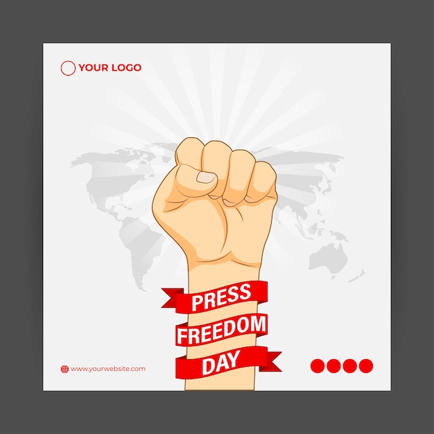 Ilustración vectorial de la plantilla de maqueta de alimentación de historias de redes sociales del Día Mundial de la Libertad de Prensa