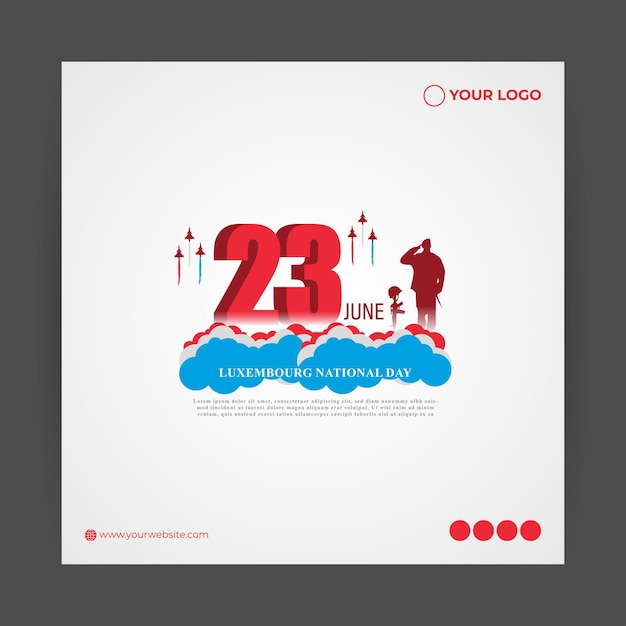 Ilustración vectorial de la plantilla de maqueta de alimentación de historias de redes sociales del Día Nacional de Luxemburgo