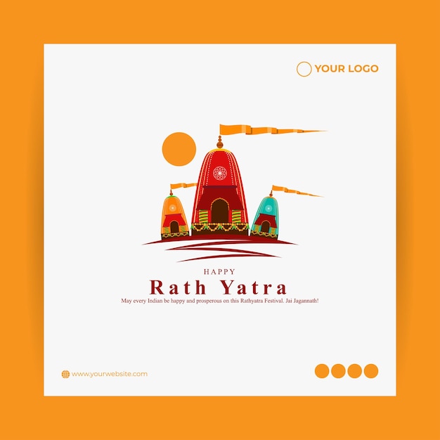 Ilustración vectorial de la plantilla de maqueta de alimentación de historias de redes sociales Happy Rath Yatra