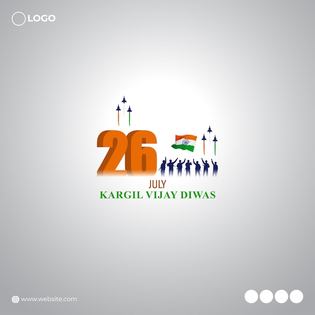 Ilustración vectorial de la plantilla de maqueta de alimentación de historias de redes sociales de Kargil Vijay Diwas