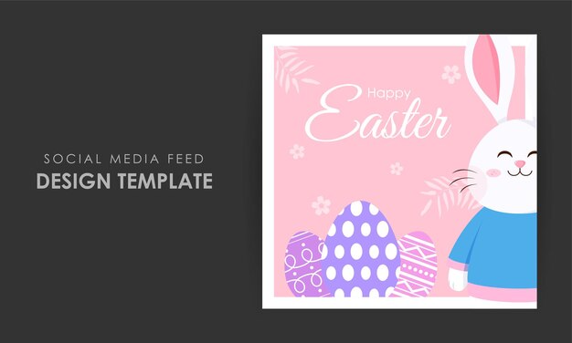 Ilustración vectorial de la plantilla de maqueta de la historia de Happy Easter Instagram