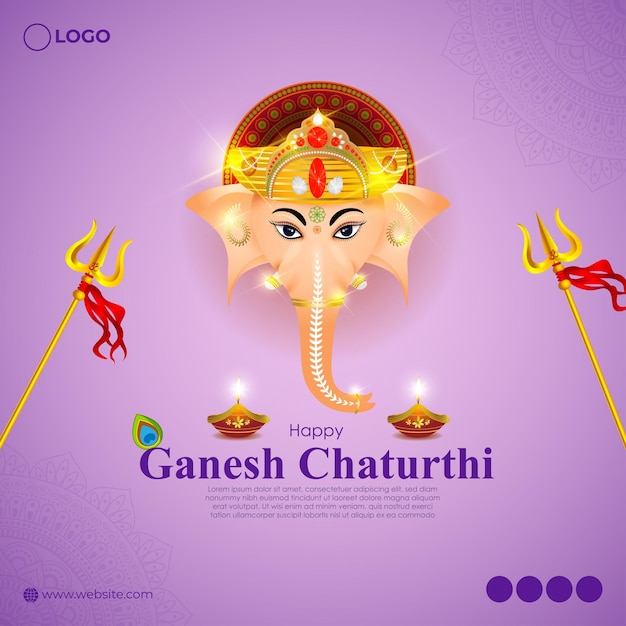 Ilustración vectorial de la plantilla de maqueta de la historia de las redes sociales de Happy Ganesh Chaturthi