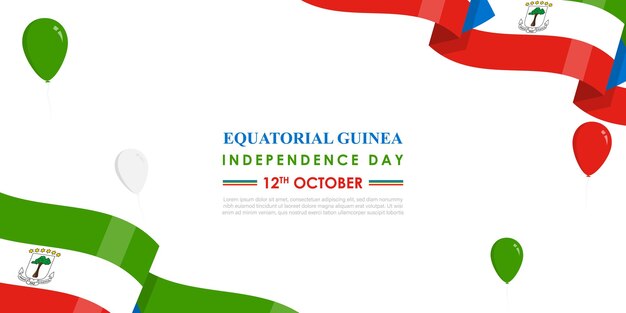 Ilustración vectorial de la plantilla de los medios sociales para el Día de la Independencia de Guinea Ecuatorial