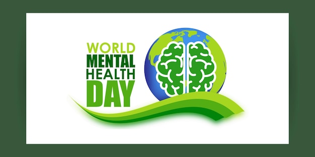 Ilustración vectorial de la plantilla de los medios sociales para el Día Mundial de la Salud Mental