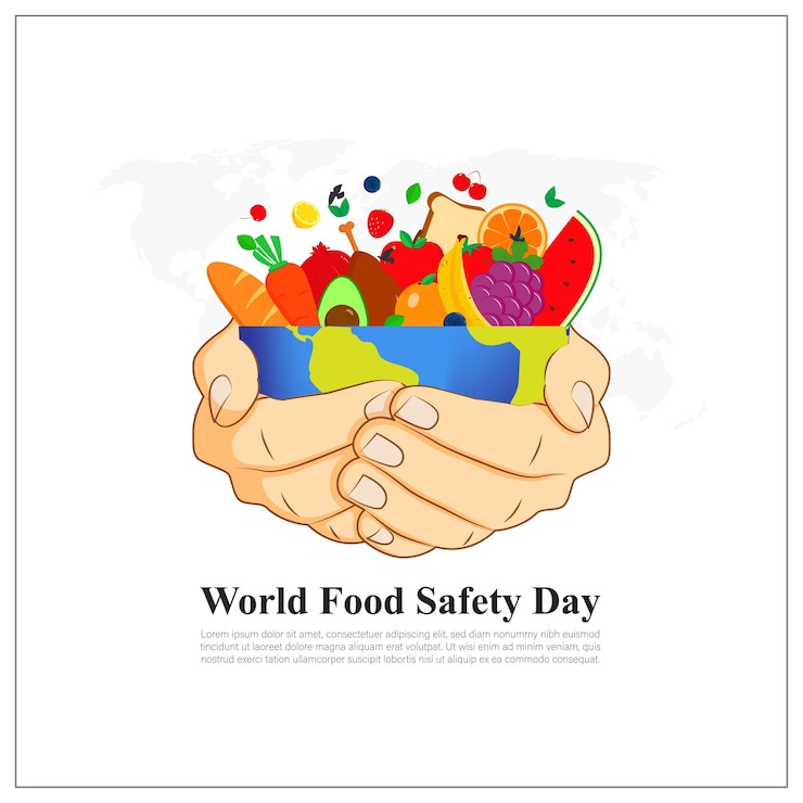 Vector ilustración vectorial de la plantilla de los medios sociales para el día mundial de la seguridad alimentaria