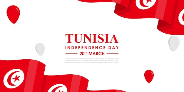 Ilustración vectorial de plantilla para publicación en redes sociales del Día de la Independencia de Túnez