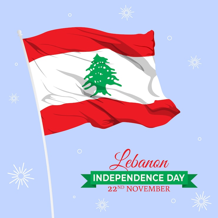 Vector ilustración vectorial de la plantilla de redes sociales del día de la independencia del líbano