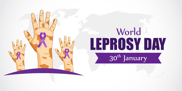 Vector ilustración vectorial de la plantilla de las redes sociales para el día mundial de la lepra