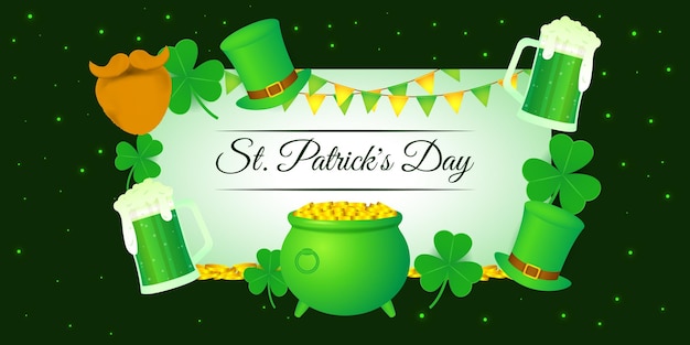 Ilustración vectorial de la plantilla de las redes sociales del Día de San Patricio