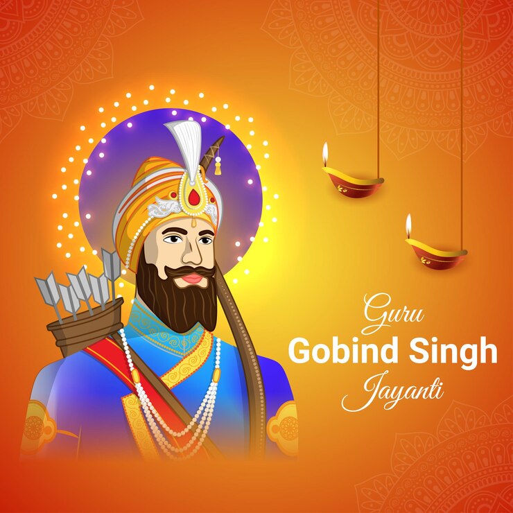 Vector ilustración vectorial de la plantilla de las redes sociales de guru gobind singh jayanti