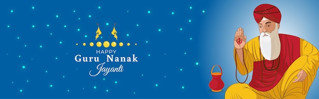 Ilustración vectorial de la plantilla de las redes sociales Guru Nanak Gurpurab