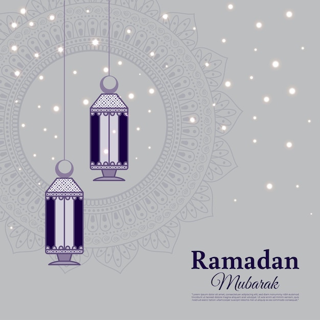 Ilustración vectorial de la plantilla de redes sociales de Ramadan Kareem
