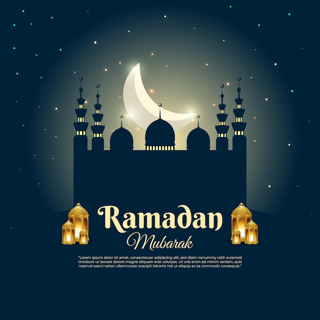 Ilustración vectorial de la plantilla de redes sociales de Ramadan Kareem