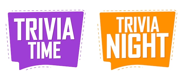 Ilustración vectorial de plantillas de diseño de banderas de trivia