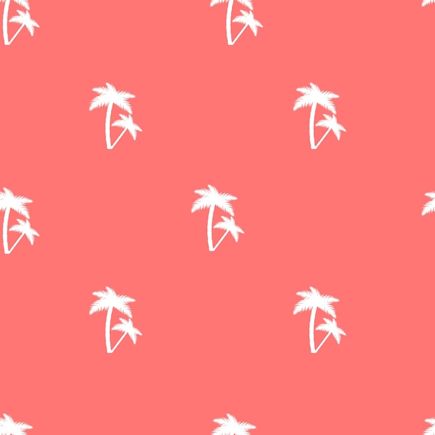 Ilustración vectorial de plantillas de diseño de carteles con patrón sin costuras de palmeras tropicales