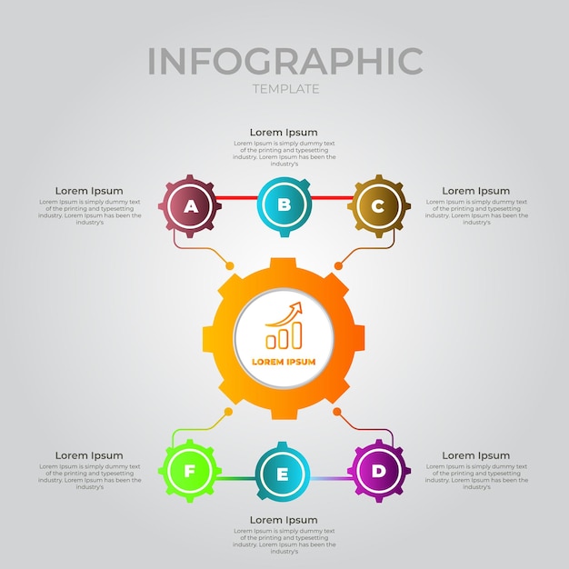 Ilustración vectorial de plantillas infográficas de diagramas circulares planos modernos