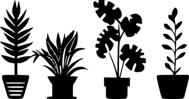 Vector ilustración vectorial de plants minimalist y flat logo