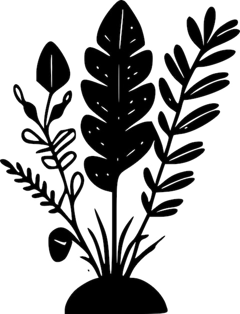 Vector ilustración vectorial de plants minimalist y flat logo