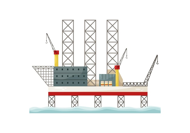 Ilustración vectorial de una plataforma de gas en alta mar Suministro de gas y petróleo El embargo sobre el suministro de gas de Rusia