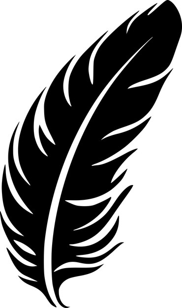 Vector ilustración vectorial de pluma en blanco y negro