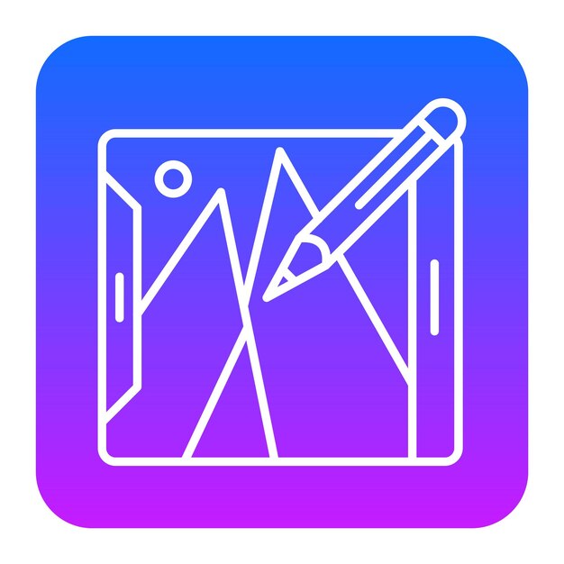 Ilustración vectorial de la pluma de la tableta